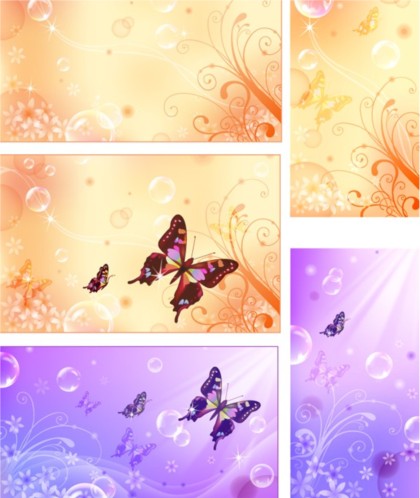 Fantasy-Design Schmetterlinge Hintergrundvektor Hintergrund fantasy   