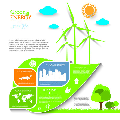 Vecteur de modèle d’affaires d’énergie verte 02 vert modèle énergie verte énergie business   