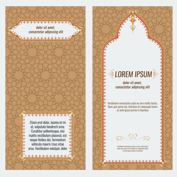 Style islamique brochure et Flyer couverture modèle vecteur 06 style islamique flyer couverture brochure   