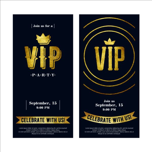 Luxuriöse VIP-Einladungskarten Vorlage Vektor 05 Vorlage vip Luxus Karten Einladung   