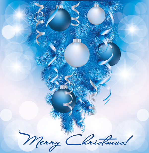 Frohe Weihnachtskarten mit Oaper Bändern und baumbedeckten Vektor Weihnachten oaper Kugeln Karten fröhlich Bänder   