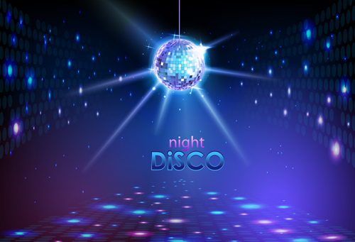 Neon Disco-Musik Partyflyer Design Vektor 03 party Musik flyer disco   