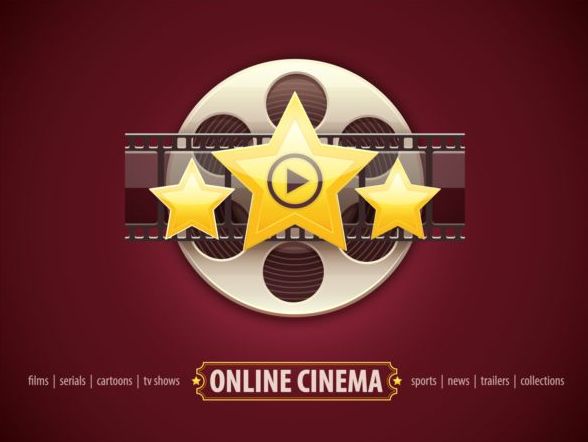 Vecteur de conception de fond de cinéma en ligne 04 en ligne cinema   