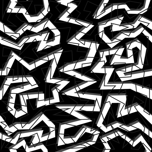 Retro seamless pattern blanc avec vecteur noir 04 sans soudure police rétro Noir modèle blanc   