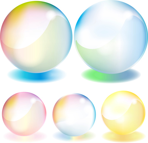 Matière transparente de vecteur de sphère colorée transparent sphere matériau vectoriel coloré   