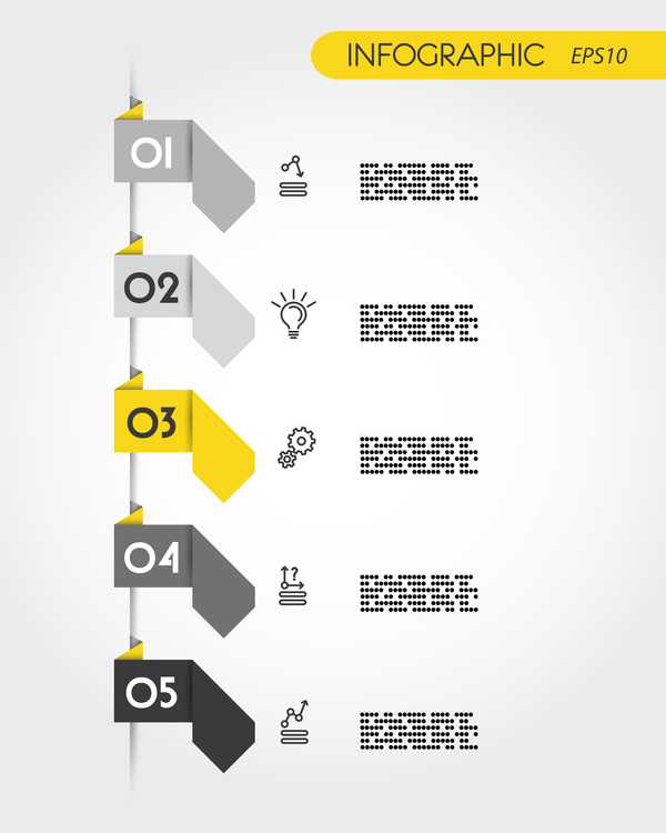Gelb mit schwarzem Infografie-Vektorvorlage Satz 14 Schwarz infographisch gelb   
