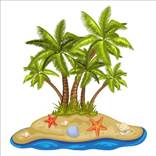 îles avec palmier illustration vecteur palmier illustration îles arbre   
