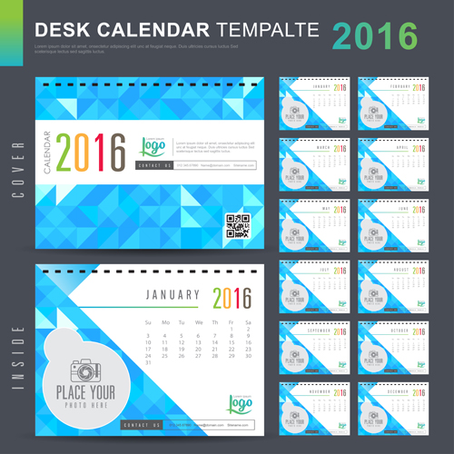 2016新年の机のカレンダーベクトル材料98 材料 机 新しい 年 カレンダー 2016   