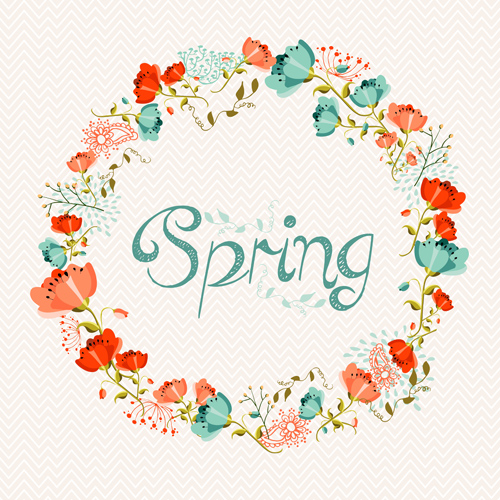 美しい花輪春ベクトルの背景 花輪 美しい 春 デザイン   