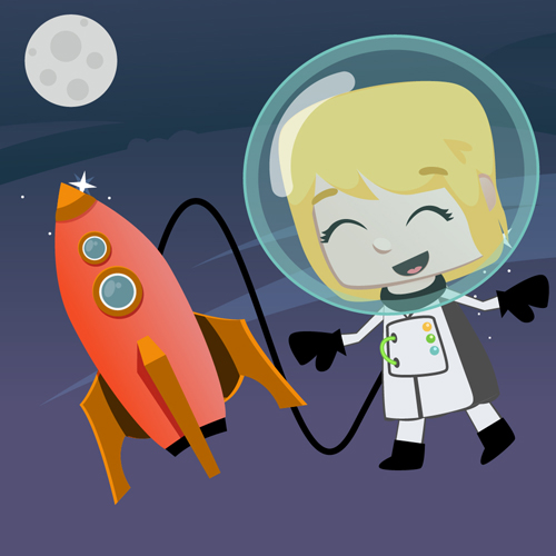 Cartoon-Astronauten mit Weltraumvektor 04 Weltraum cartoon Außen Astronauten   