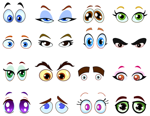 Cartoon-Augen-Vektoren setzen 01 cartoon Augen   
