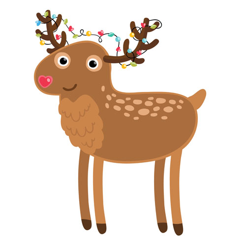 クリスマスかわいい鹿ベクトル材料01 鹿 材料 クリスマス   