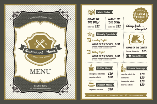 Klassische Menü-Vektoren Design 04 menu Klassik   