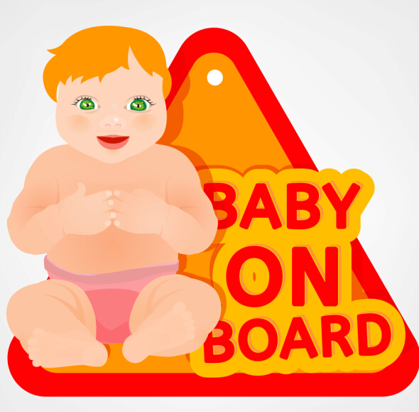 Niedliches Baby-Schilder-Vektormaterial 04 Zne Schild material baby   