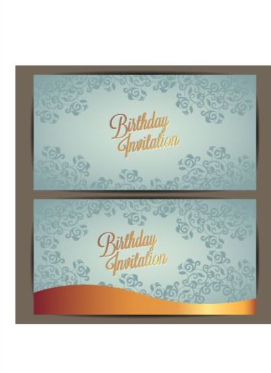 Floral anniversaire invitation carte vecteur ensemble 05 invitation floral carte Anniversaire   