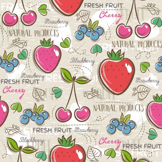 Fruits à la main dessiné vecteur seamless pattern 13 sans soudure modèle main fruits dessiné   