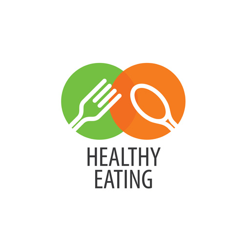 ヘルシー食べるロゴデザインベクターセット02 食べる 健康 ロゴ   
