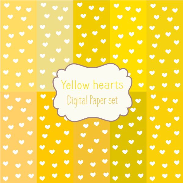 ハート紙と黄色の背景ベクトル 黄色 背景 紙 心臓   