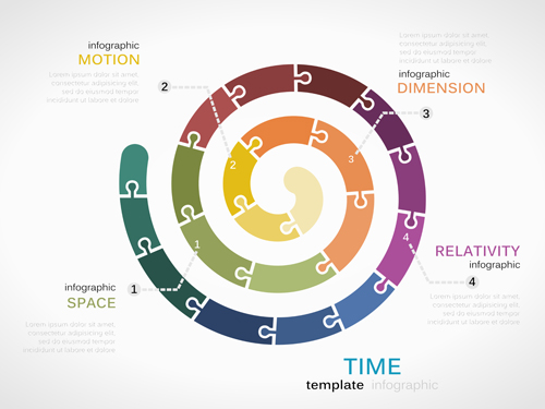 Puzzle-Infografie-Vorlage Vektor 12 Vorlage puzzle Infografik   