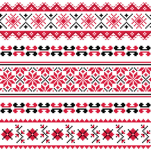 Modèle de tissu de style Ukraine vecteur 05 vecteur de motif Ukraine tissu motif tissu motif   
