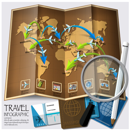 世界旅行インフォグラフィックスベクトルセット02 旅行 世界 インフォグラフィック   