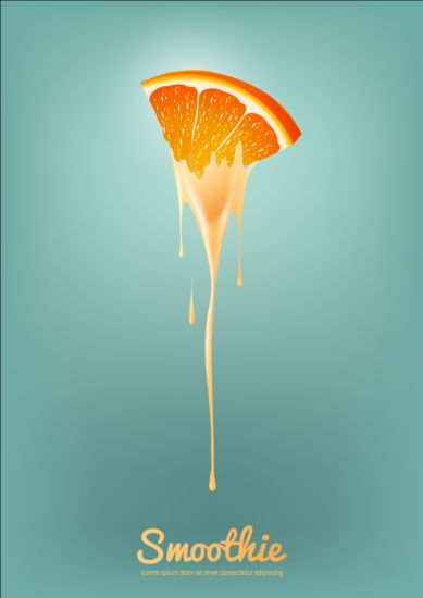 fond orange de vecteur de smoothie smoothie orange fond   