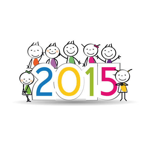 2015 nouvelle année et vecteur de conception enfant 05 nouvel an enfant 2015   