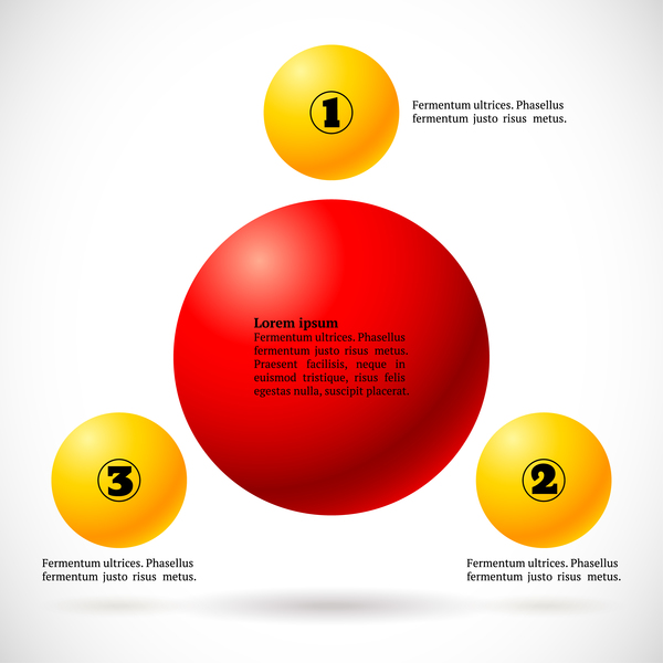 番号付きインフォグラフィックスを持つ3D 色のボールベクトル08 色付き 番号付き ボール インフォグラフィック   