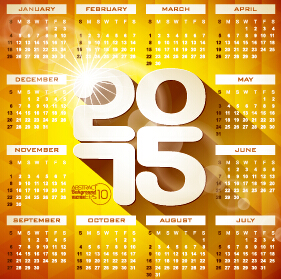 Calendrier 2015 vecteur de style jaune style jaune calendrier 2015   