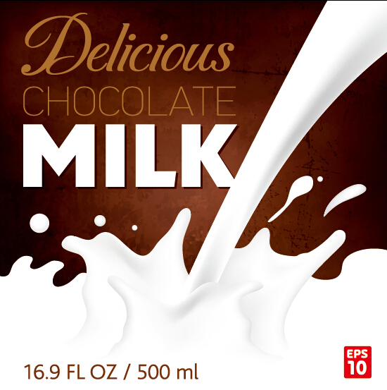 チョコレートミルクポスタークリエイティブベクトル01 ミルク ポスター チョコレート クリエイティブ   