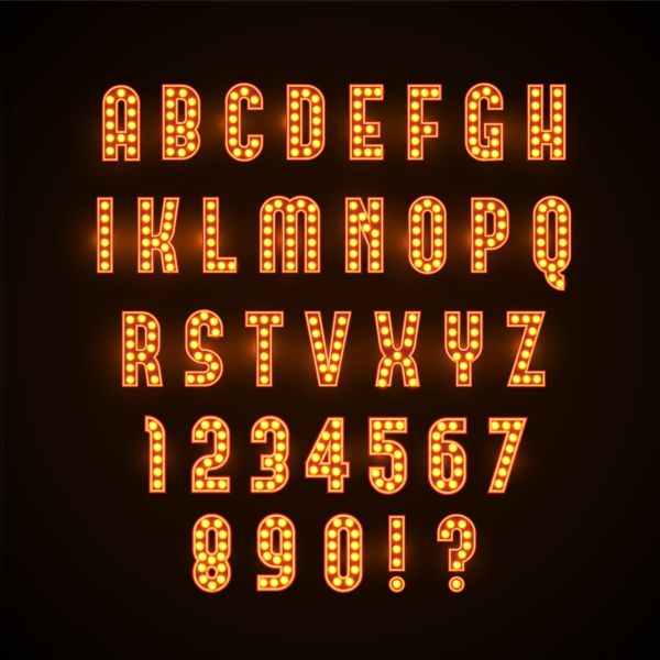 アルファベットベクトル02の色付きネオン番号 色 数 ネオン アルファベット   