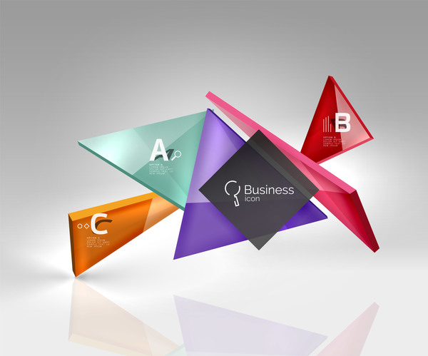 カラフルなガラスの三角形ビジネステンプレートベクトル14 三角形 ビジネス カラフル ガラス   