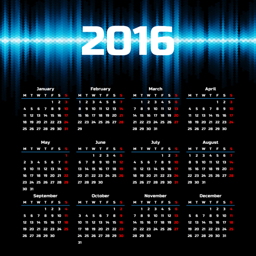 会社グリッドカレンダー2016セットベクトル05 会社 グリッド カレンダー   