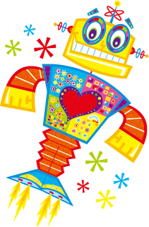 かわいい漫画のロボット着色されたベクトルセット21 色付き 漫画 ロボット   