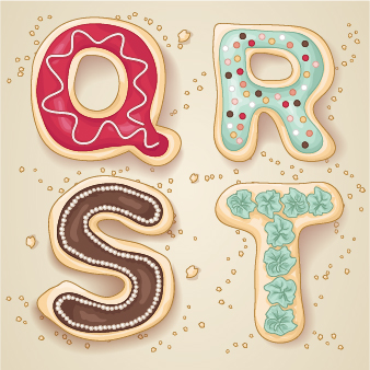 Cute cookies alphabet vecteur matériel 05 cookies alphabet   