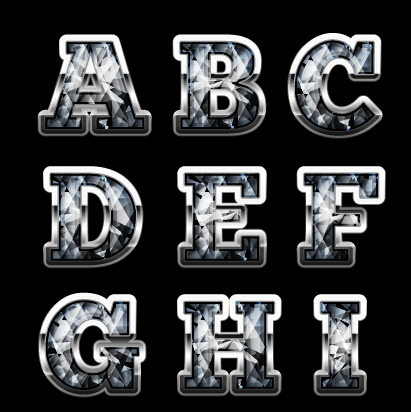 Diamond Stile Alphabet Designmaterial 06 diamond alphabet   