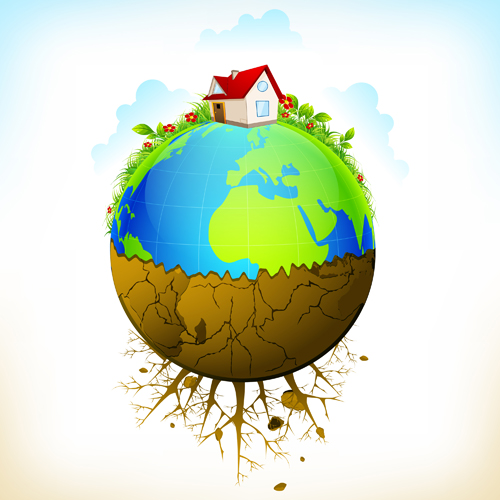 地球コンセプトデザインベクター01によるエコロジー 地球 コンセプト エコロジー   