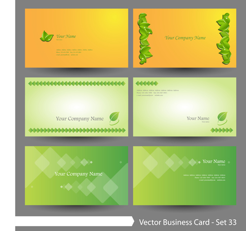 Elegante grüne, natürliche Visitenkarten Vektor 01 Visitenkarten Visitenkarte natural business   