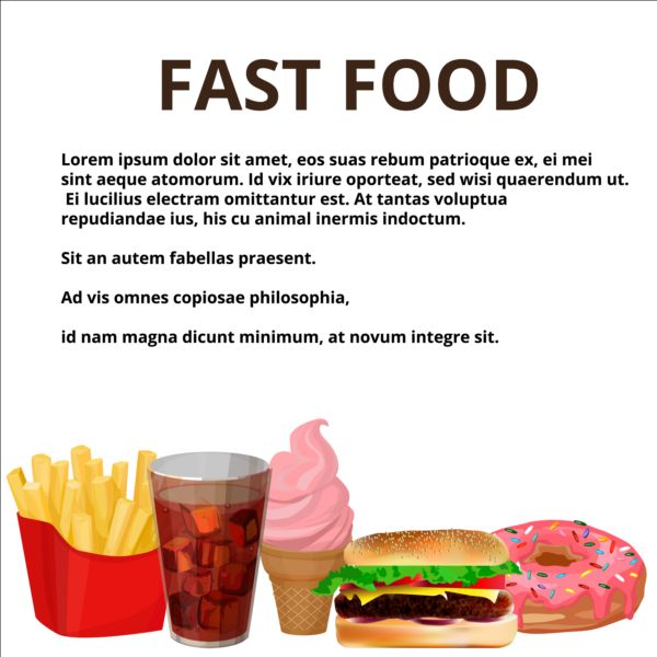 Fashion-Fast-Food-Plakat-Vektorvorlage 05 poster mode fast Essen   