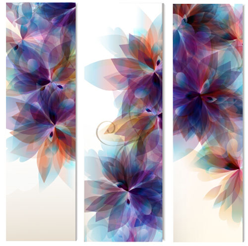 Matériau de la bannière verticale florale vctor vertical floral Bannière   