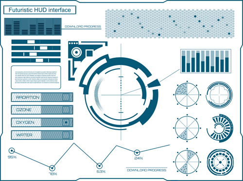 Futuriste HUD interface modèle vecteur 05 modèle interface hud futuriste   