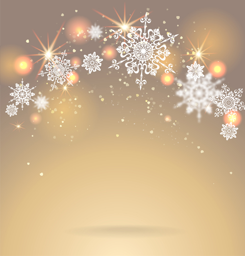 Goldener Weihnachtshintergrund mit Schneeflocken-Vecror 03 Weihnachten Schneeflocke Hintergrund gold   