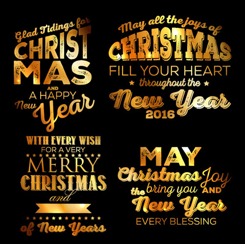 Goldene Weihnachtskalligrafie-Design-Vektoren Weihnachten Kalligrafie-Schrift golden design   