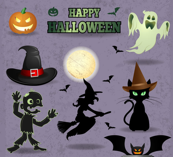Ensemble de vecteur d’illustration d’éléments d’Halloween illustration halloween elements   