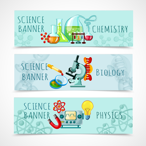 Handgezeichnete Science-Banner-Vektor Zeichnung Wissenschaft hand banner   