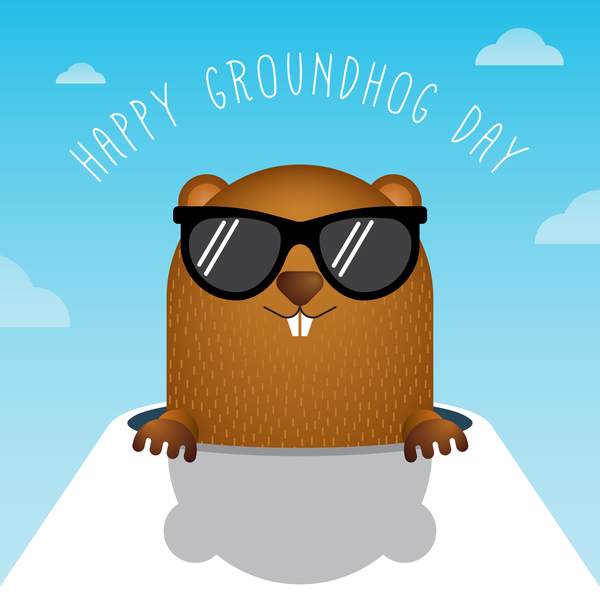 Happy groundhog Day Cartoon Vectors 09 tag happy groundhog cartoon   