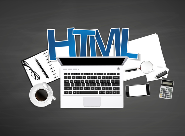 HTML avec vecteur de modèle de lieu de travail 01 lieu de travail html   