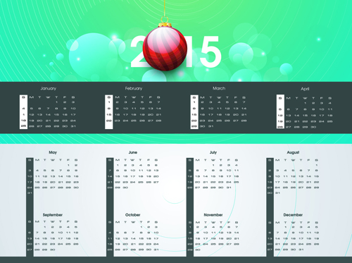 現代2015カレンダーと新年の背景ベクトル02 新年 モダン カレンダー 2015   