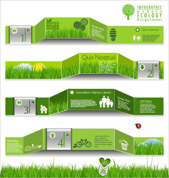 Infographies écologie moderne vecteur modèle vert 11 moderne modèle infographies Écologie   