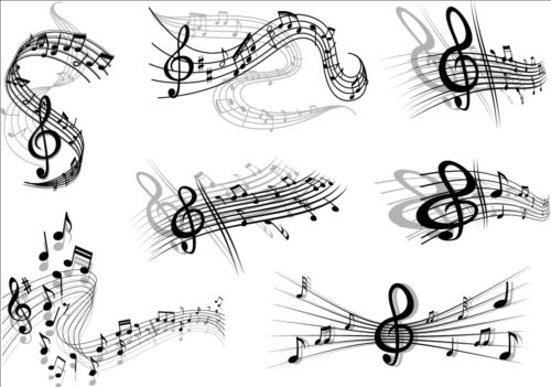 音符デザイン要素セットベクトル05 音楽 要素 メモ デザイン   